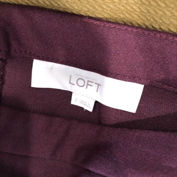 Ann Taylor LOFT Maroon Stretch Pencil Skirt 2 - Picture 3 of 4